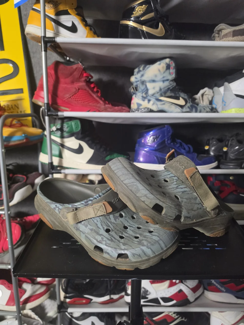 🔥 CROCS Camo Print Slip-On Clogs in Green Blue Brown Men Size 10